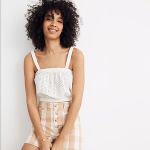 NWT Madewell Eyelet Crop Tank Top